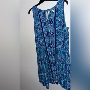 Soma blue paisley print soft spring summer dress L